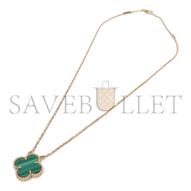 V*n Cl**f arpels 18k gold vintage alhambra pendant malachite necklace vcaro9va00